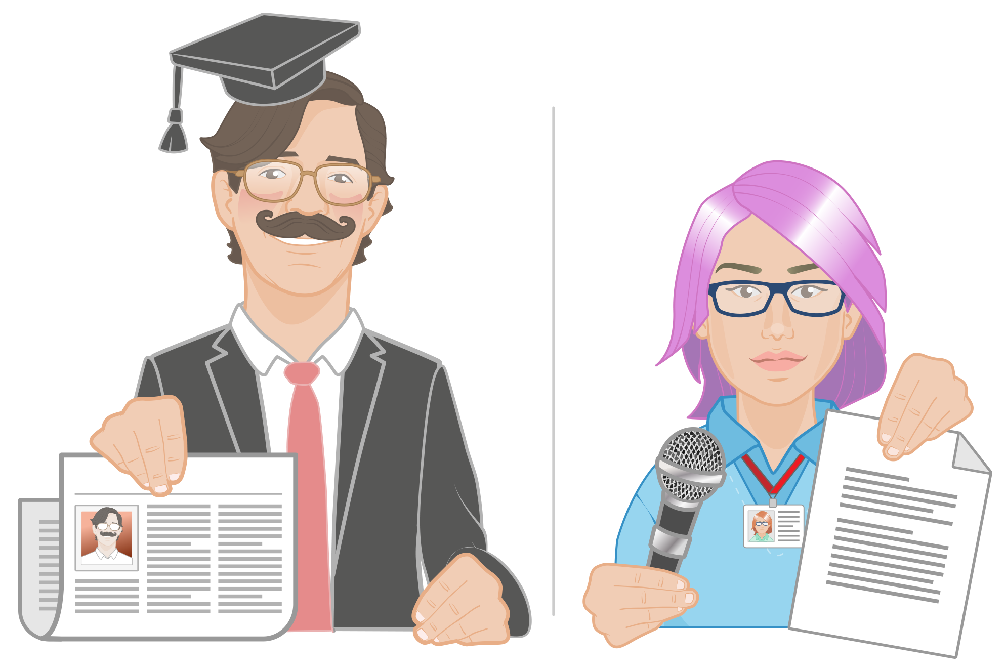 Links Autor Wissenschaft, rechts Autorin Journalistin