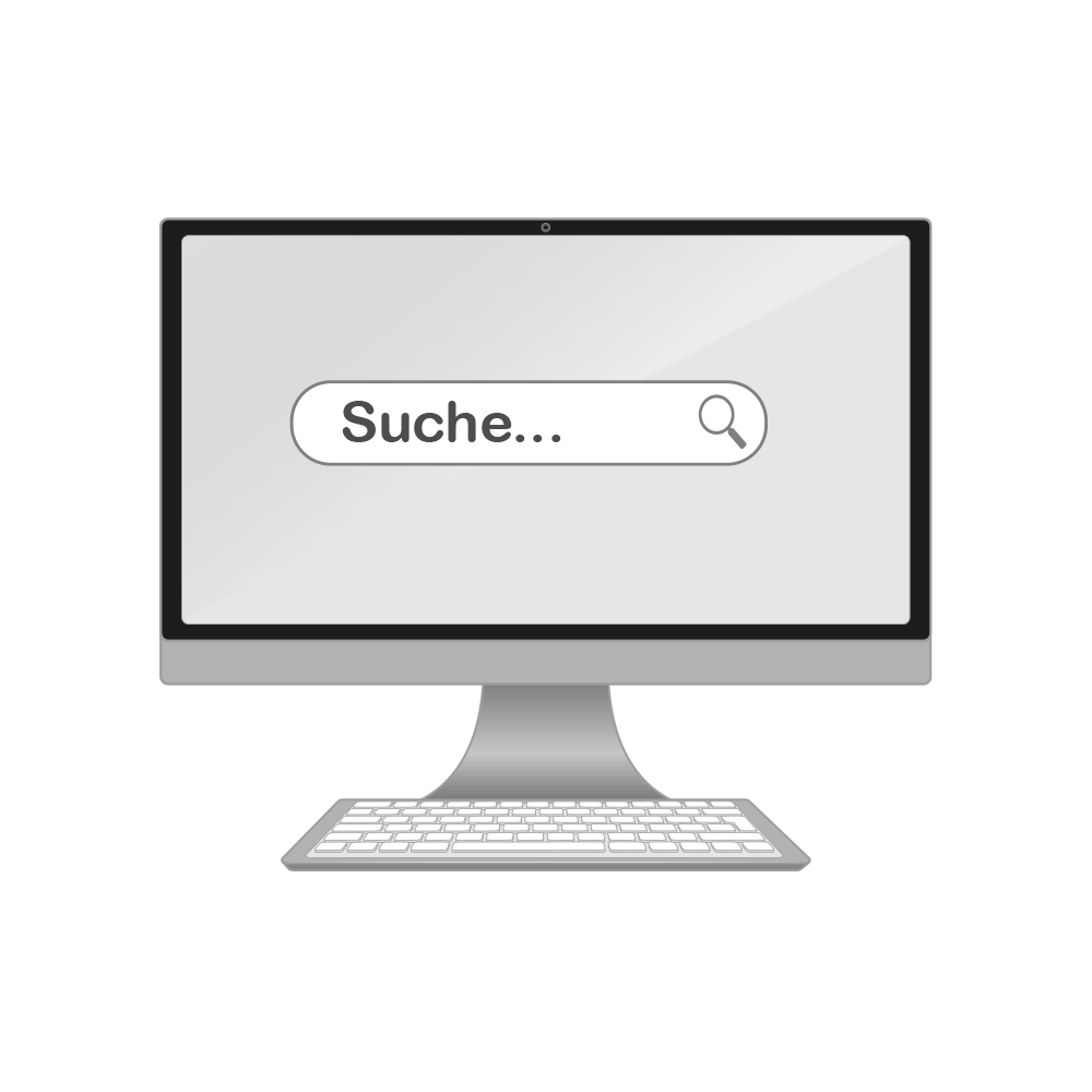 Monitor mit Suchleiste