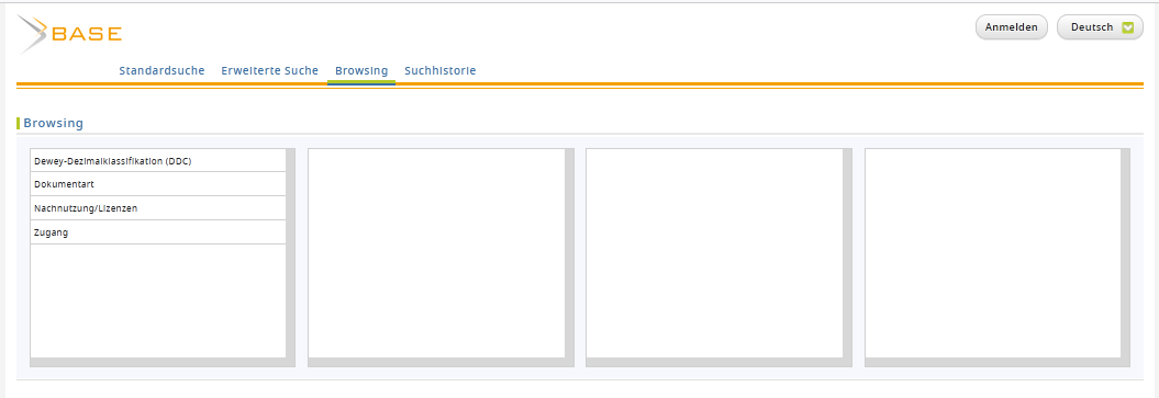 Screenshot Suchmaske Browsing BASE
