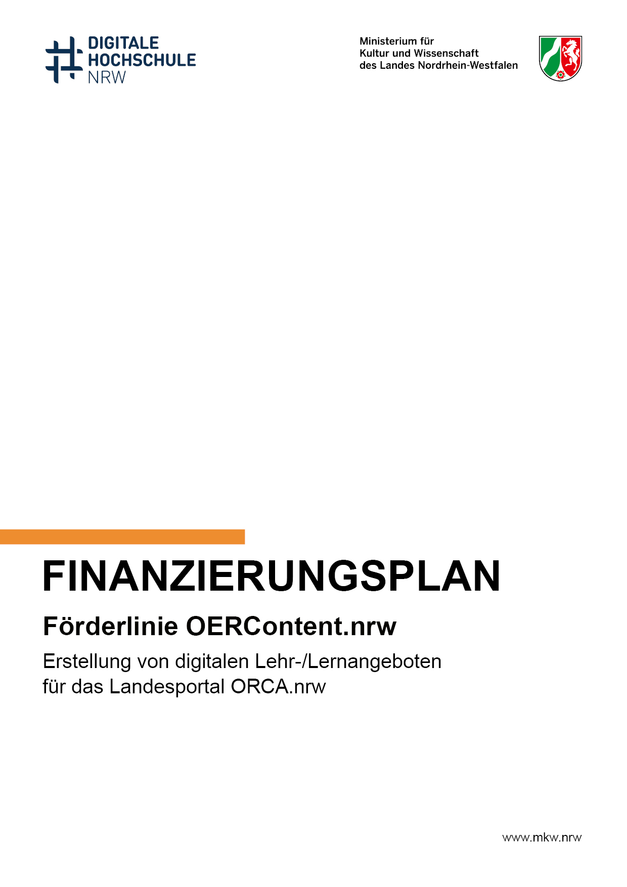 Download Finanzierungsplan Förderlinie OERContent.nrw
