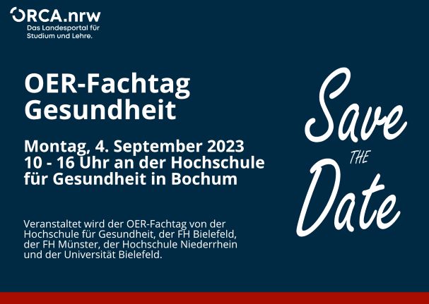 Save the Date OER Fachtag Gesundheit 4. September 2023