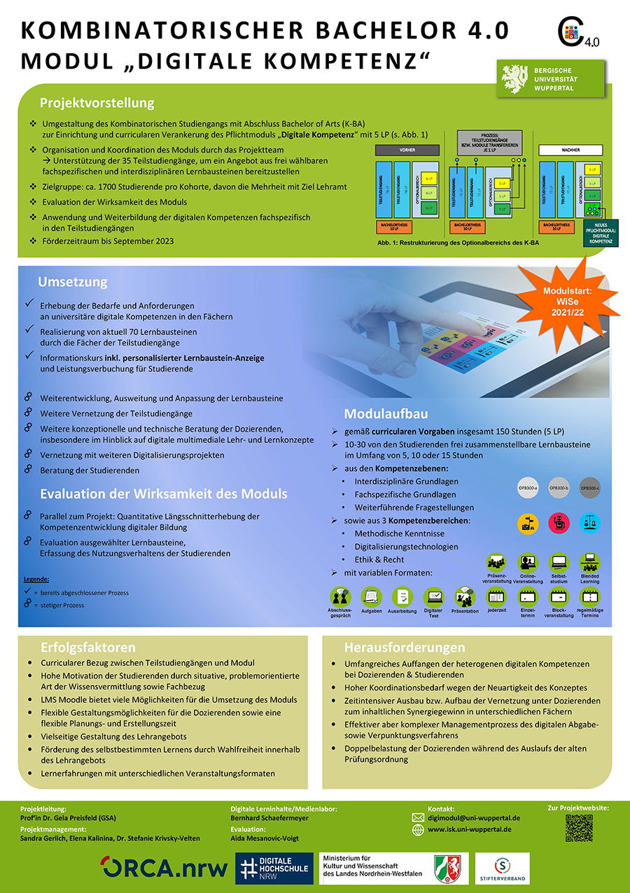 Poster Projekt Kombinatorischer Bachelor 4.0 Modul Digitale Kompetenz