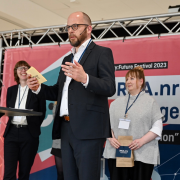 Markus Deimann auf dem Podium beim UFF Festival