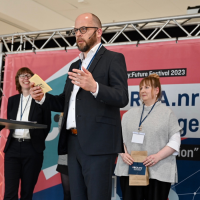 Markus Deimann auf dem Podium beim UFF Festival
