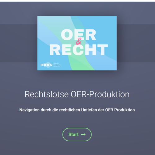 Screenshot des HP5-Moduls „OER & Recht. Rechtslotse OER-Produktion“