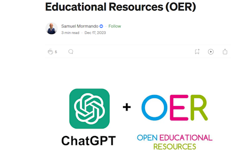 Zu sehen ist das Logo von ChatGPT und das Logo von OER. Zwischen den beiden Logos ist ein Pluszeichen.
