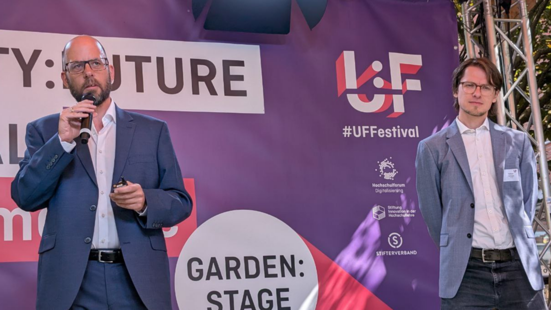 Markus Deimann und Dr. Michael Schubert auf der Garden Stage beim U:FF 2025