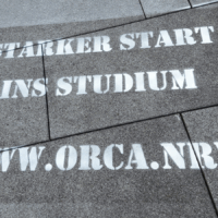 Stencil Starker Start ins Studium www.orca.nrw