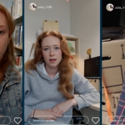 Screenshots von drei Social-Media-Beiträgen von Protagonistin Julia