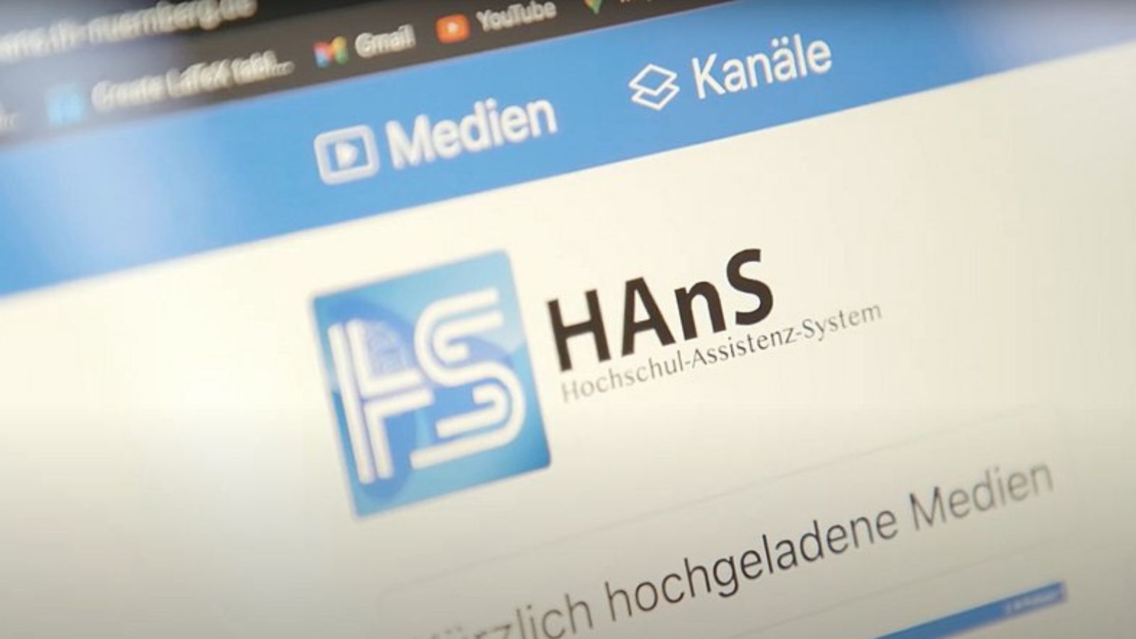 Bild der HAnS-Nutzer-Oberfläche