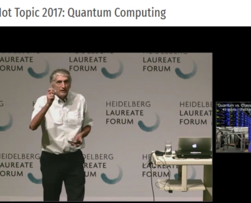Screenshot von John Martinis Input beim Heidelberg Laurete Forum