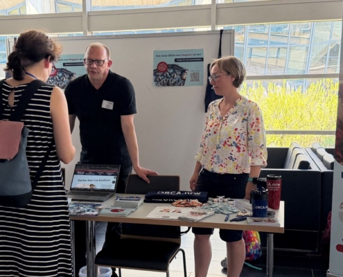 Gunnar Sandkühler und Wiebke Breustedt am ORCA.nrw-Stand